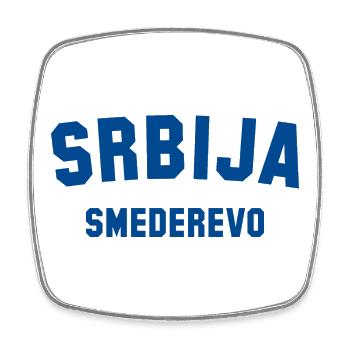 SMEDEREVO Serbia Serbien - Square fridge magnet - white - Front
