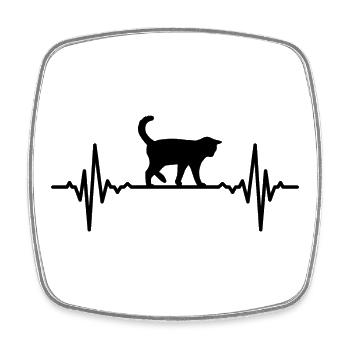Cat pulse rate - Square fridge magnet - white - Front
