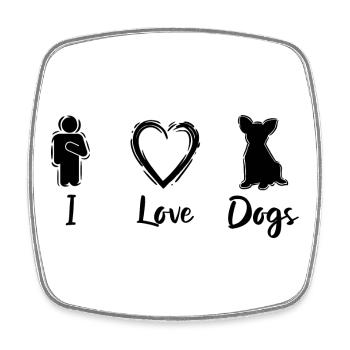 Amoureux des chiens - Magnet carré - blanc - Devant