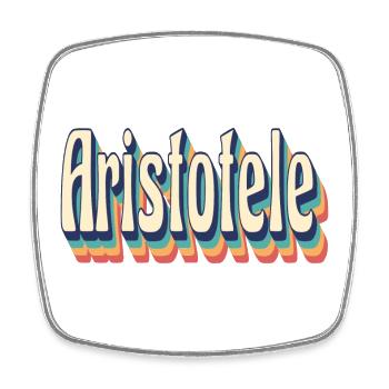 Vintage Retro Aristoteles T-Shirt Geschenk - Viereckiger Kühlschrankmagnet - Weiß - Vorne