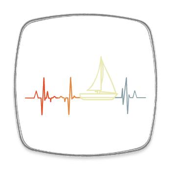 Ich liebe Segeln - Viereckiger Kühlschrankmagnet - Weiß - Vorne