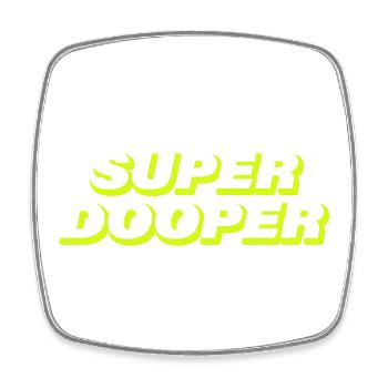 SUPER DOOPER - Viereckiger Kühlschrankmagnet - Weiß - Vorne