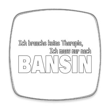 Therapie BANSIN - Viereckiger Kühlschrankmagnet - Weiß - Vorne