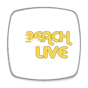 BEACH LIVE - Viereckiger Kühlschrankmagnet - Weiß - Vorne