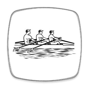 Rowing Team Drawing - Square fridge magnet - white - Front