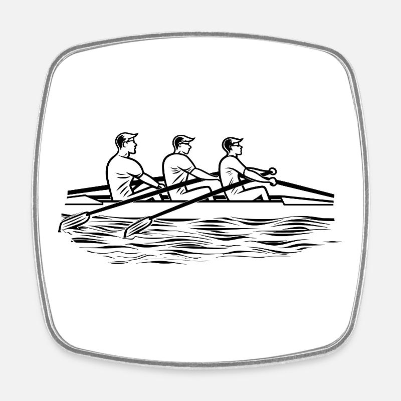 Dessin de l’équipe d’aviron - Magnet carré - blanc