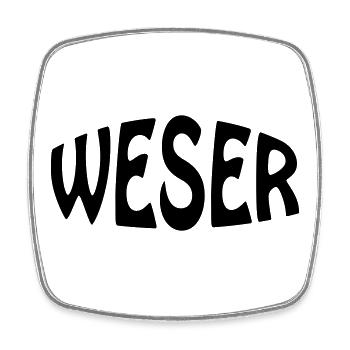 Weser - Magnet carré - blanc - Devant