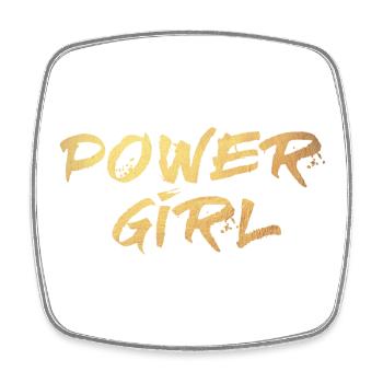 Power Girl Gold Girl Energy Handwriting Deluxe - Square fridge magnet - white - Front