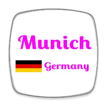Munich, Allemagne - Imprimés élégants - Magnet carré - blanc - Devant