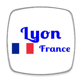 Lyon Frankreich - Stilvolle Drucke - Viereckiger Kühlschrankmagnet - Weiß - Vorne