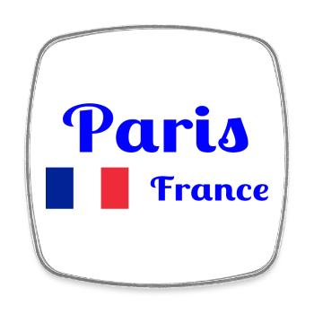 Paris, France- Imprimés élégants - Magnet carré - blanc - Devant