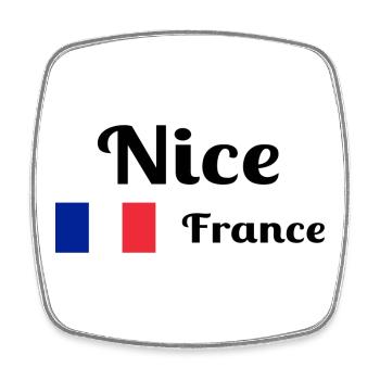 Nizza Frankreich - Stilvolle Drucke - Viereckiger Kühlschrankmagnet - Weiß - Vorne