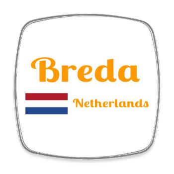 Breda Niederlande - Stilvolle Drucke - Viereckiger Kühlschrankmagnet - Weiß - Vorne