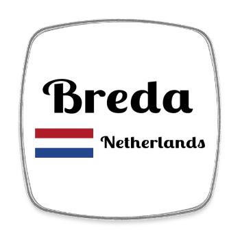 Breda Niederlande - Stilvolle Drucke - Viereckiger Kühlschrankmagnet - Weiß - Vorne