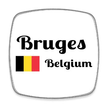 Bruges Belgique - Imprimés élégants - Magnet carré - blanc - Devant