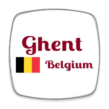 Gent Belgien - Stilvolle Drucke - Viereckiger Kühlschrankmagnet - Weiß - Vorne