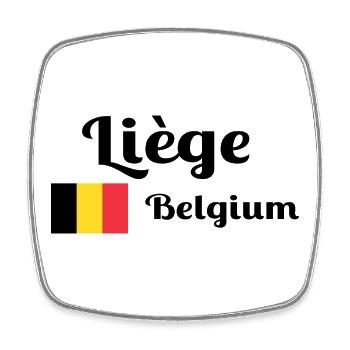 Liège Belgium- Stylish prints - Square fridge magnet - white - Front