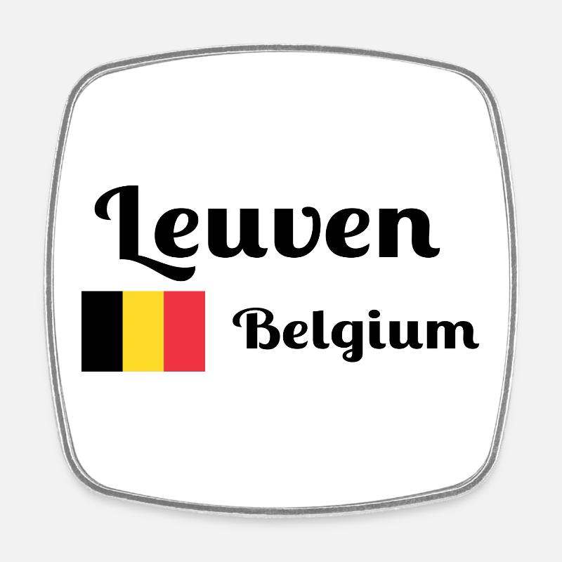 Leuven Belgium- Stylish prints - Square fridge magnet - white