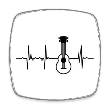 Heartbeat Ukulele Player - Square fridge magnet - white - Front
