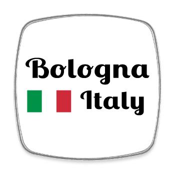 Bologna Italy - Stylish prints - Square fridge magnet - white - Front