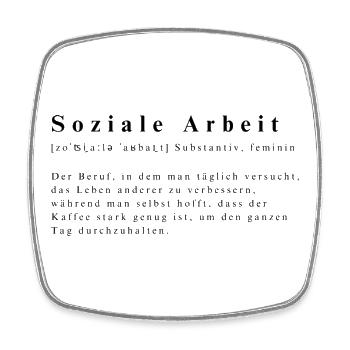 Soziale Arbeit - Definition - Viereckiger Kühlschrankmagnet - Weiß - Vorne