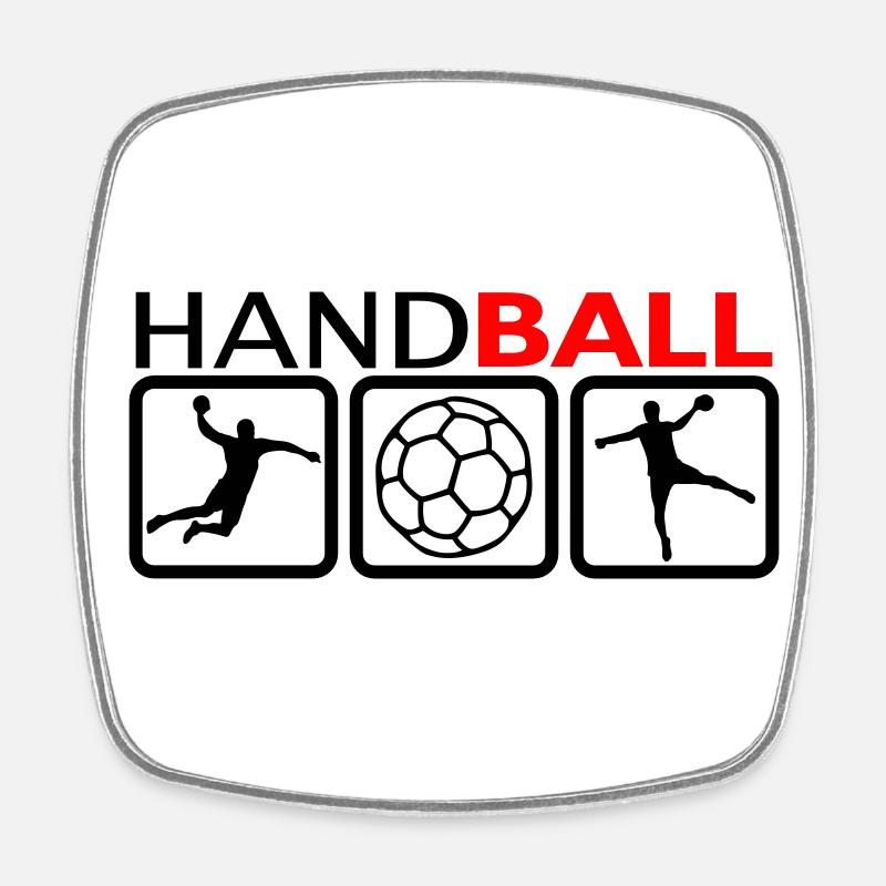 Handball - Magnet carré - blanc