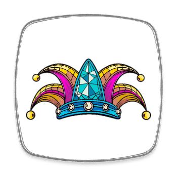 Fool's Cap Fool's Cap for Carnival and Carnival - Square fridge magnet - white - Front