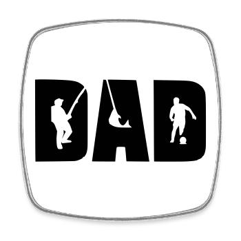 PAPA - Viereckiger Kühlschrankmagnet - Weiß - Vorne