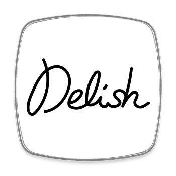 Delish – Déclaration gastronomique élégante - Magnet carré - blanc - Devant