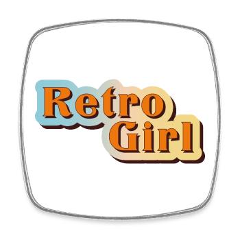 Retro Girl – 70s Vibes & Nostalgia - Square fridge magnet - white - Front