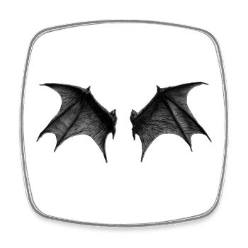 Dämonenflügel V2, dark-fantasy-Prints, für papa - Viereckiger Kühlschrankmagnet - Weiß - Vorne