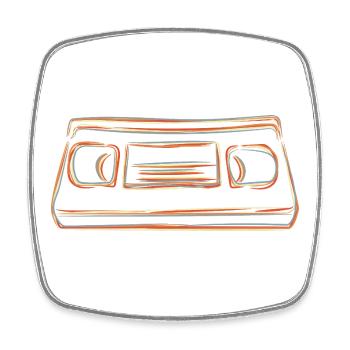 VHS cassette - Square fridge magnet - white - Front