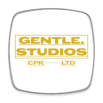 Gentle Studios – Minimalistisches Branding - Viereckiger Kühlschrankmagnet - Weiß - Vorne