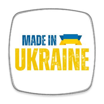 Made in Ukraine, Ukrainian pride - Square fridge magnet - white - Front