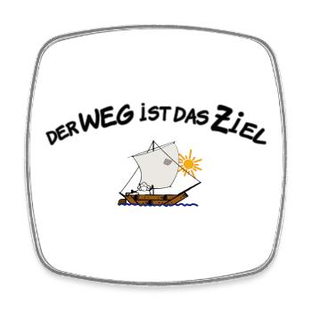 Segeln - Meer - Der Weg ist das Ziel - Auszeit - Viereckiger Kühlschrankmagnet - Weiß - Vorne