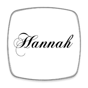 Hannah, dein Outfit mit deinem Namen drauf - Viereckiger Kühlschrankmagnet - Weiß - Vorne