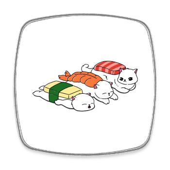 Meow Sushi - Square fridge magnet - white - Front