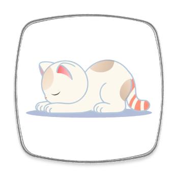 Sleeping Cat – Design for Inner Peace - Square fridge magnet - white - Front