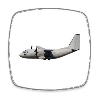 C-27J - Magnet carré - blanc - Devant
