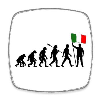 Evolution - Flagge Italien - Nation - Viereckiger Kühlschrankmagnet - Weiß - Vorne