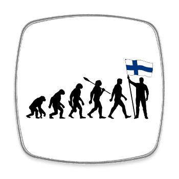 Finnland - Evolution - Flagge - Nation - Viereckiger Kühlschrankmagnet - Weiß - Vorne