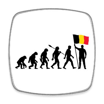 Belgien - Evolution - Flagge - Nation - Viereckiger Kühlschrankmagnet - Weiß - Vorne