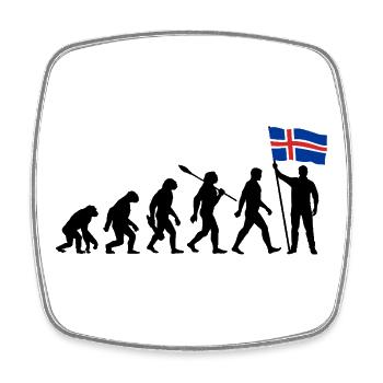 Island - Evolution - Flagge - Nation - Viereckiger Kühlschrankmagnet - Weiß - Vorne