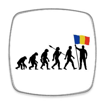 Rumänien - Evolution - Flagge - Nation - Viereckiger Kühlschrankmagnet - Weiß - Vorne