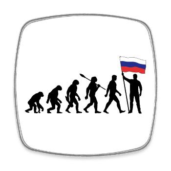 Russland - Evolution - Flagge - Nation - Viereckiger Kühlschrankmagnet - Weiß - Vorne