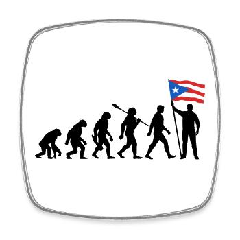Puerto Rico - Evolution - Flagge - Nation - Viereckiger Kühlschrankmagnet - Weiß - Vorne