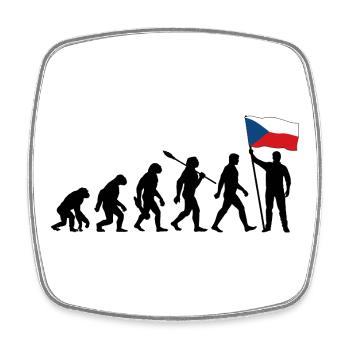 Tschechien - Evolution - Flagge - Nation - Viereckiger Kühlschrankmagnet - Weiß - Vorne