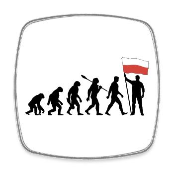 Polen - Evolution - Flagge - Nation - Viereckiger Kühlschrankmagnet - Weiß - Vorne