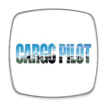 Cargo pilot - Viereckiger Kühlschrankmagnet - Weiß - Vorne