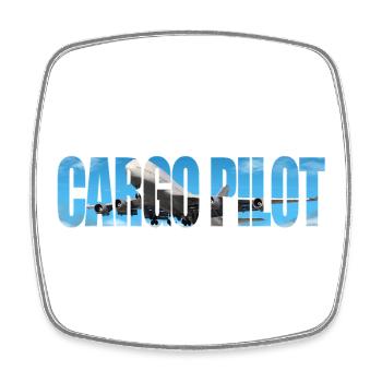 Cargo pilot - Viereckiger Kühlschrankmagnet - Weiß - Vorne